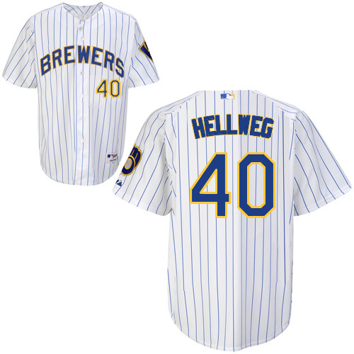 Johnny Hellweg #40 Youth Baseball Jersey-Milwaukee Brewers Authentic Alternate Home White MLB Jersey